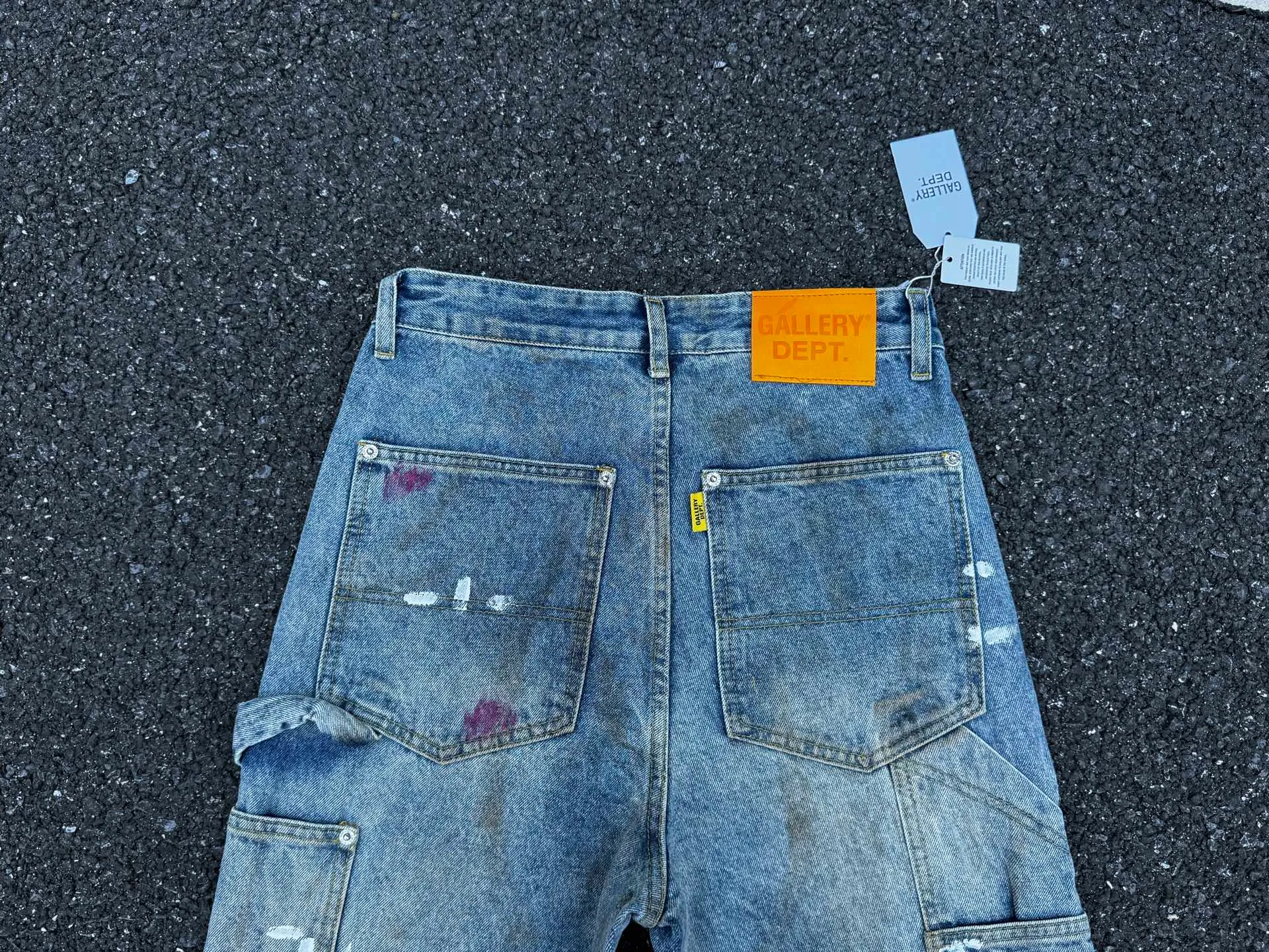 P260💰G97 GALLERY DEPT. Logging retro old stained ink denim bell bottoms washed jeans Size: 28 30 32 34 36